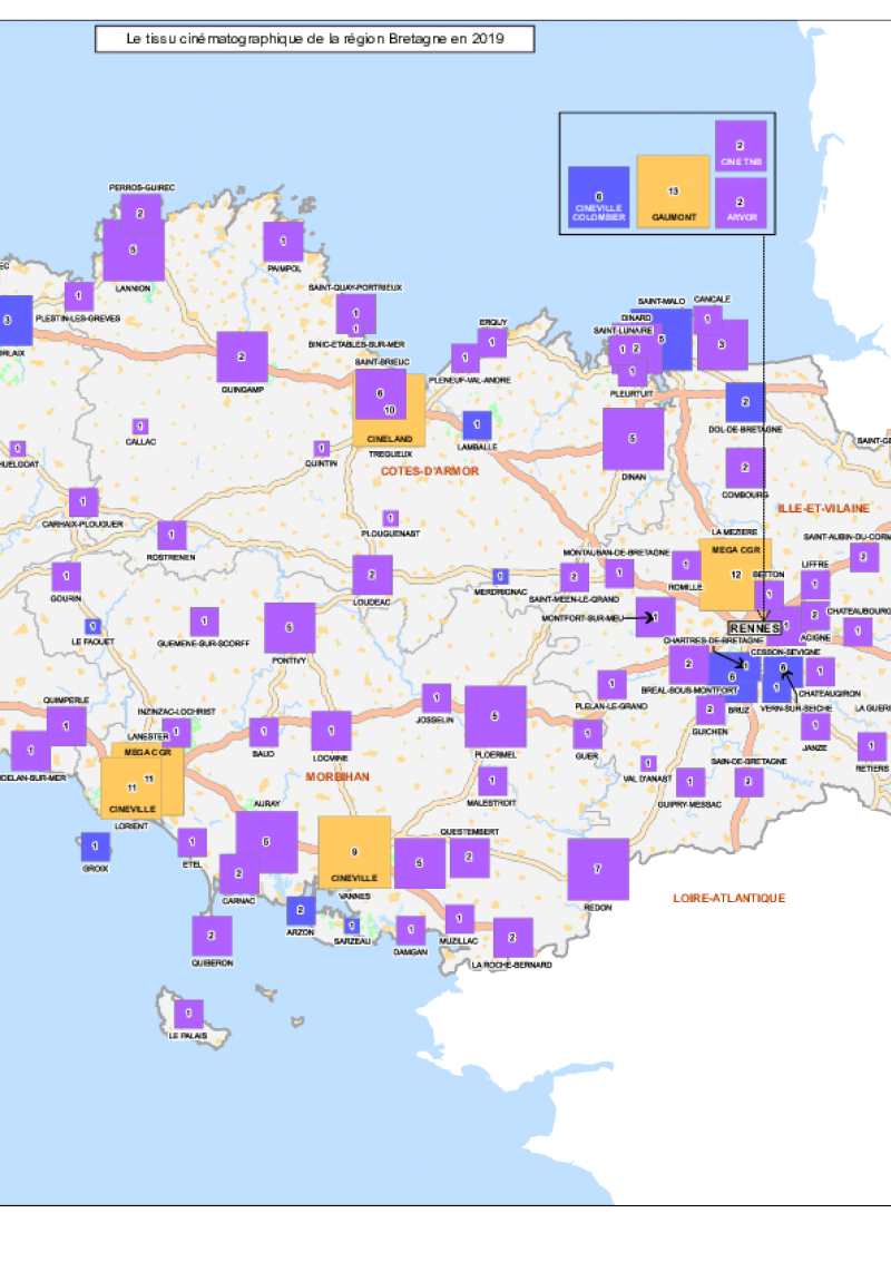 Carte Bretagne - données CNC 2019