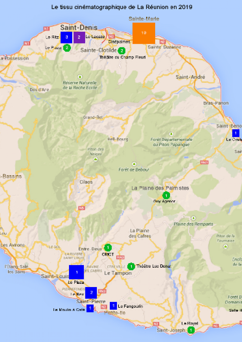 Carte La Réunion - Données CNC 2019