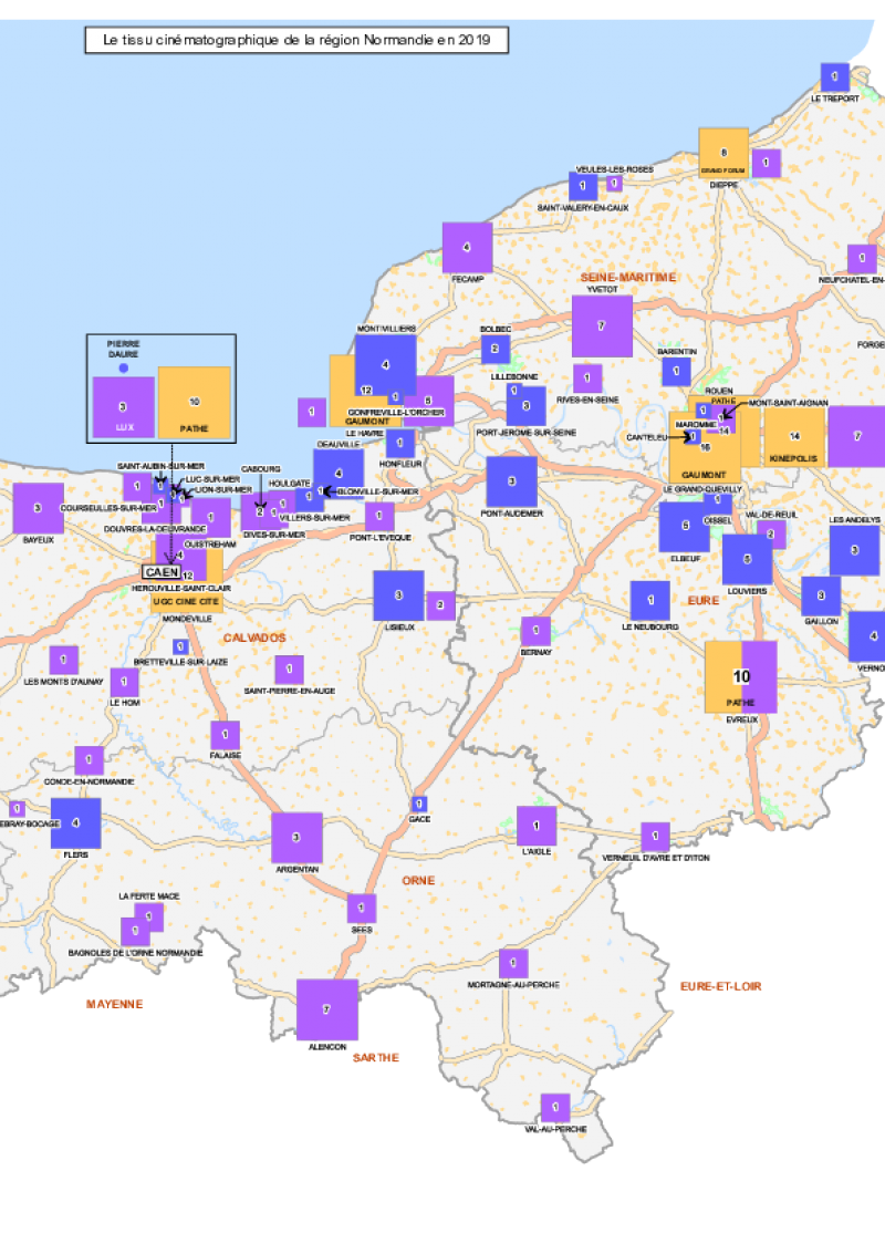 Carte Normandie - données CNC 2019